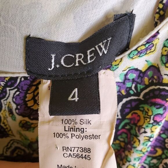 J. Crew Silk Paisley Dress Size 4 - Picture 8 of 11